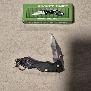 Stainless Steel Pocket Knife with Black Handle